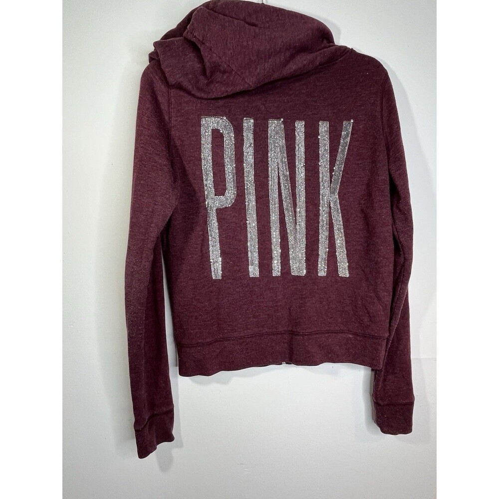 Victoria's Secret PINK Y2K vintage Zip hoodie Sequins Shine Dog Small S